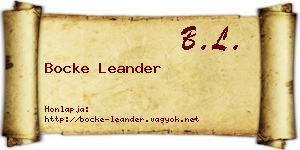 Bocke Leander névjegykártya
